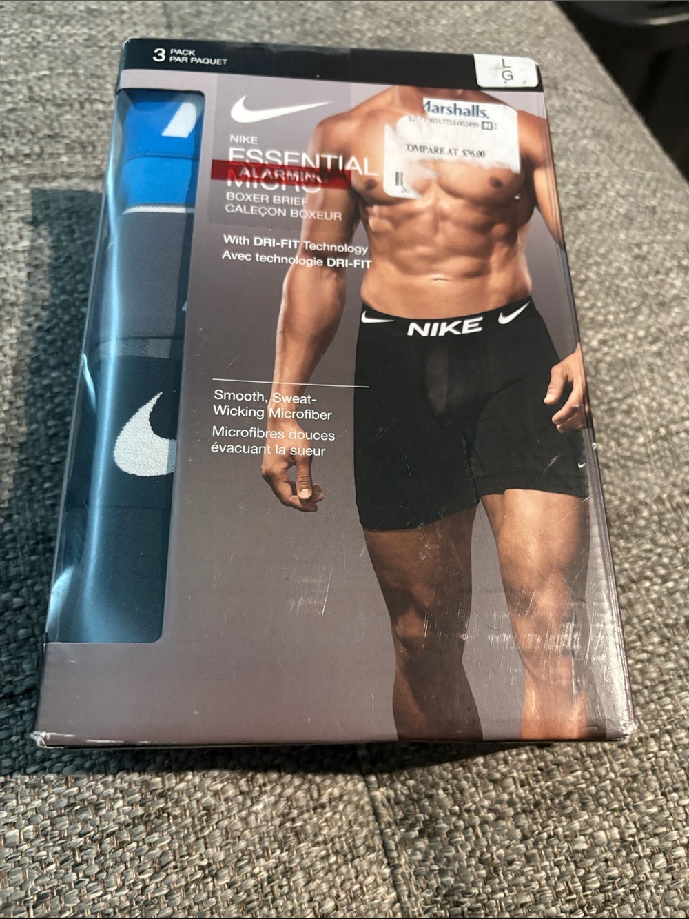 Nike Men’s Boxer Briefs - Black and Blue (3-Pack) large
